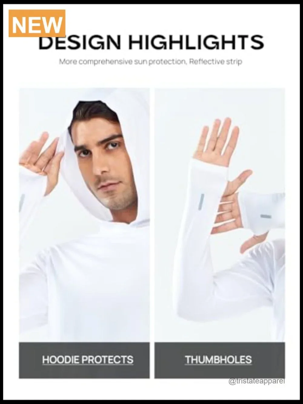 Men's UPF 50+ Sun Protection Hoodie Long Sleeve Rash Guard Shirt